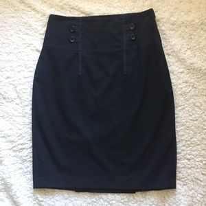 The Limited Button Ribbon High Waist Pencil Skirt